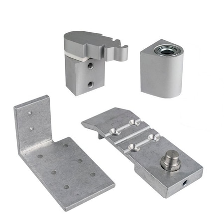 Global Door Controls Aldora Style 3/4 in. Right Hand Offset Door Pivot Hinge Set for Adams Rite Type Storefront Door in Aluminum TH1116-RH-AL